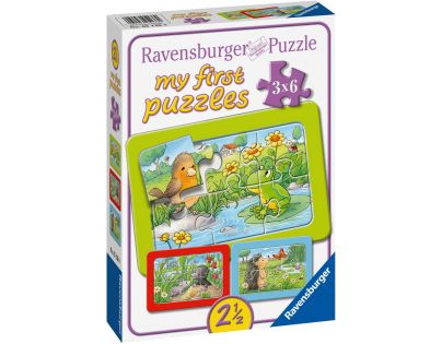 Ravensburger Puzzle Malé záhradné zvieratá 3 x 6 dielikov