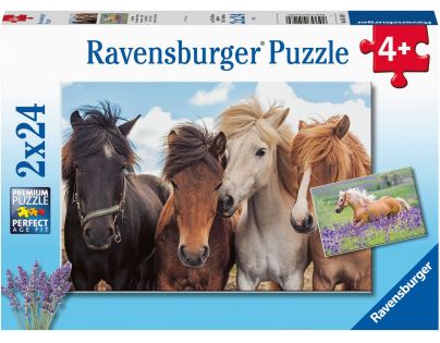 Ravensburger Puzzle Fotky koní 2 x 24 dielikov