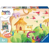 Ravensburger puzzle Puzzle & Play Výprava do džungle 2 x 24 dielikov
