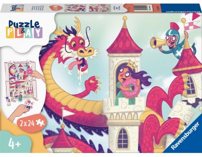 Ravensburger Puzzle & Play Drak na zámku 2 x 24 dielikov