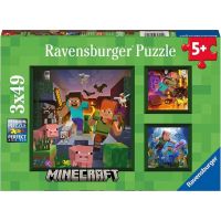 Ravensburger puzzle Minecraft Biomes 3 x 49 dielikov