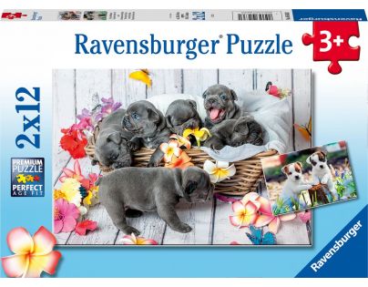 Ravensburger Puzzle Roztomilé šteniatka 2 x 12 dielikov
