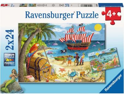 Ravensburger Puzzle Piráti a morské víly 2 x 24 dielikov