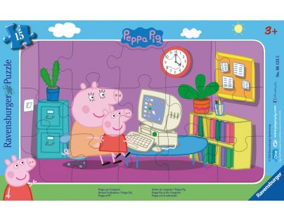 Ravensburger Puzzle Prasiatko Peppa Pred počítačom 15 dielikov