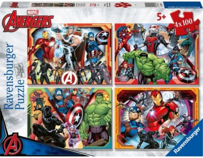 Ravensburger Puzzle Marvel Avengers set 4 x 100 dielikov