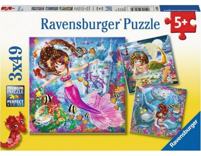 Ravensburger Puzzle Morské víly 3 x 49 dielikov