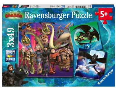 Ravensburger puzzle 080649 Ako vycvičiť draka 3 3x49 dielikov