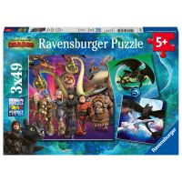 Ravensburger puzzle 080649 Ako vycvičiť draka 3 3x49 dielikov