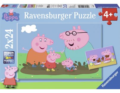 Ravensburger Puzzle Prasiatko Peppa Šťastná rodina 2 x 24 dielikov