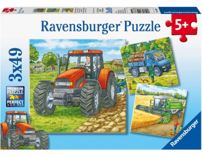 Ravensburger Puzzle Stroje v poľnohospodárstve 3 x 49 dielikov