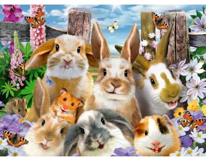 Ravensburger puzzle 109494 Zajícová selfie 100 dielikov