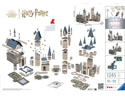 Ravensburger 3D Puzzle Harry Potter Rokfortský hrad 2 v 1 Veľká sieň a Astronomická veža 1245 dielikov