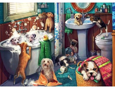 Ravensburger puzzle 126675 Psie kúpeľ 200 XXL dielikov