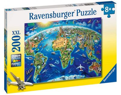 Ravensburger Puzzle Veľká mapa sveta 200 XXL dielikov