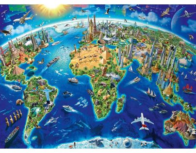 Ravensburger Puzzle Veľká mapa sveta 200 XXL dielikov