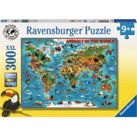 Ravensburger Puzzle Ilustrovaná mapa sveta 300 dielikov 2
