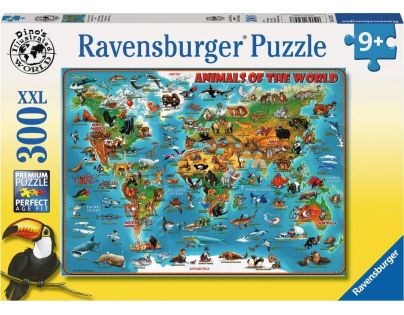 Ravensburger Puzzle Ilustrovaná mapa sveta 300 dielikov