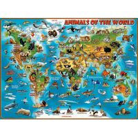Ravensburger puzzle 132577 Ilustrovaná mapa sveta 300 dielikov
