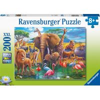 Ravensburger puzzle Zvieratá pri napájadle 200 XXL dielikov