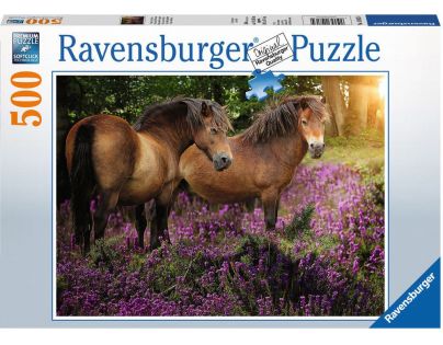 Ravensburger puzzle 148134 Poníky medzi kvetinami 500 dielikov