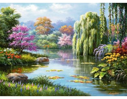 Ravensburger puzzle 148271 Pohľad na jazero 500 dielikov