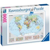 Ravensburger Puzzle Politická mapa sveta s vlajkami 1000 dielikov 2
