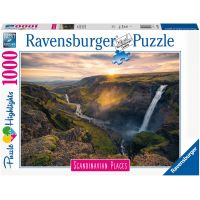 Ravensburger Puzzle Škandinávia Island Vodopád Haifoss 1000 dielikov 3