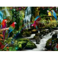 Ravensburger puzzle Farebné papagáje v džungli 2000 dielikov