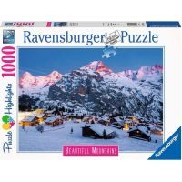Ravensburger Puzzle Dych vyrážajúce hory Bernská vysočina Murren vo Švajčiarsku 1000 dielikov 2