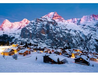 Ravensburger Puzzle Dych vyrážajúce hory Bernská vysočina Murren vo Švajčiarsku 1000 dielikov