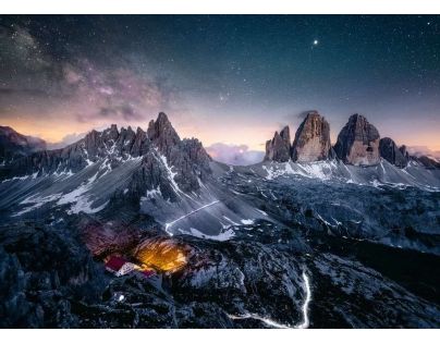 Ravensburger Puzzle Dych vyrážajúce hory Dolomitské veže Taliansko 1000 dielikov