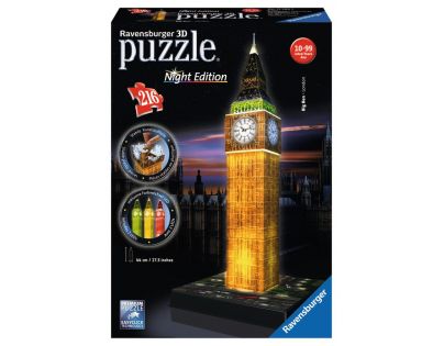 Ravensburger 3D Puzzle Nočná Edícia Big Ben 216 dielikov