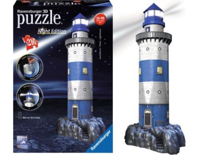 Ravensburger 3D Puzzle Maják v príboji Nočná edícia 216 dielikov