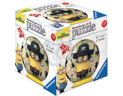 Ravensburger 3D Mimoni Movie Puzzleball 54 dílků - Mimoň pirát