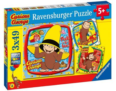 Ravensburger 80489 Zvědavý George a přátelé 3 x 49 dílků
