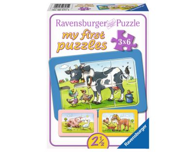 Ravensburger puzzle Dobří zvířecí přátelé 3 x 6 dílků