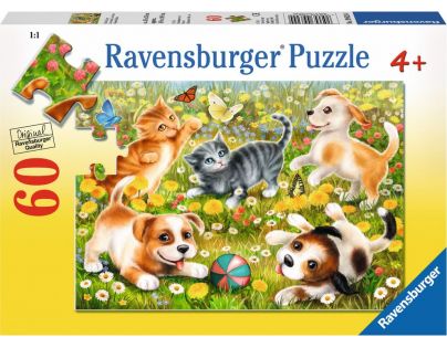 Ravensburger puzzle Kočky a psi 60 dílků