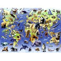 Ravensburger Puzzle Mapa ohrožené druhy 500d 2