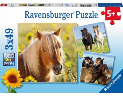 Ravensburger Puzzle Poníky 3x49 dielikov