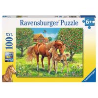 Ravensburger Puzzle Premium Kone na pastve 100 XXL dielikov 2