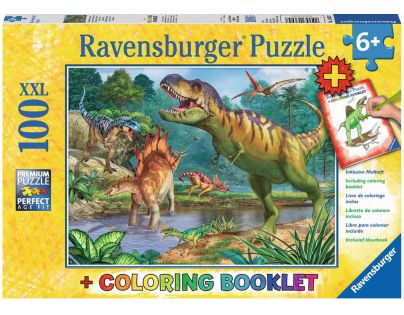 Ravensburger Puzzle Premium Svet dinosaurov 100XXL dielikov + Coloring Booklet