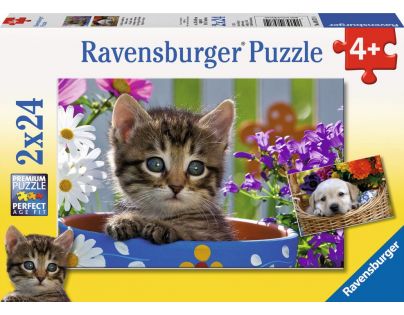 RAVENSBURGER 2x24 dílků Sladcí čtyřnozí přátelé 2v1