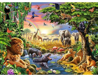 Ravensburger Puzzle Západ slnka pri vodnej tône 300 dielikov