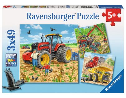 Ravensburger Puzzle Veľké pracovné stroje 3 x 49 dielikov