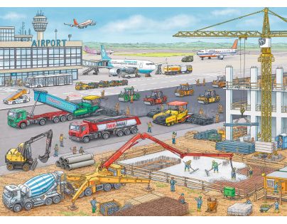 Ravensburger Puzzle Stavba na letisku 100 XXL dielikov