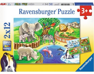 Ravensburger Puzzle Zvieratá v ZOO 2 x 12 dielikov