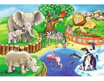 Ravensburger Puzzle Zvieratá v ZOO 2 x 12 dielikov