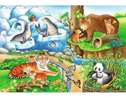 Ravensburger Puzzle Zvieratá v ZOO 2 x 12 dielikov