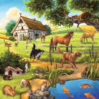 Ravensburger Puzzle Zvieratá v Zoo, lese alebo v dome 3 x 49 dielikov 2