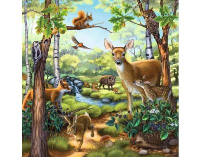 Ravensburger Puzzle Zvieratá v Zoo, lese alebo v dome 3 x 49 dielikov
